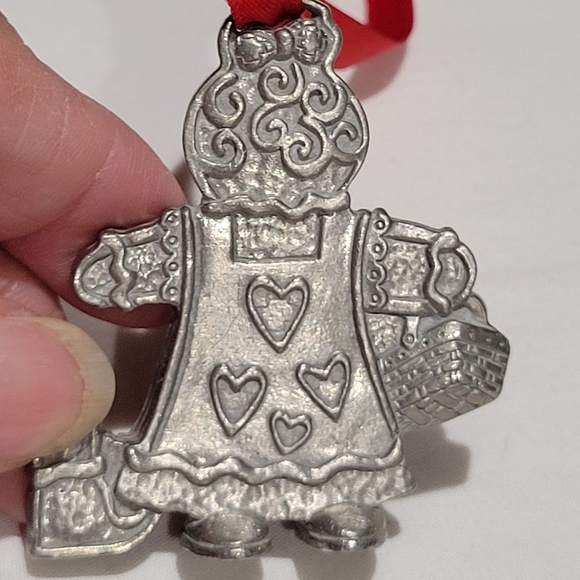 Christmas ornaments silver/ pewter color angels lot of 6 - Picture 9 of 9